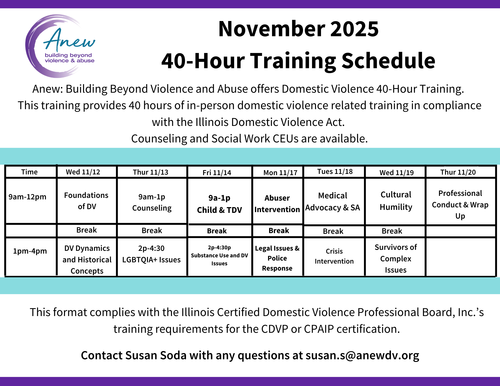 ANEW Domestic Violence 40-Hour Training - Illinois Certified Domestic ...